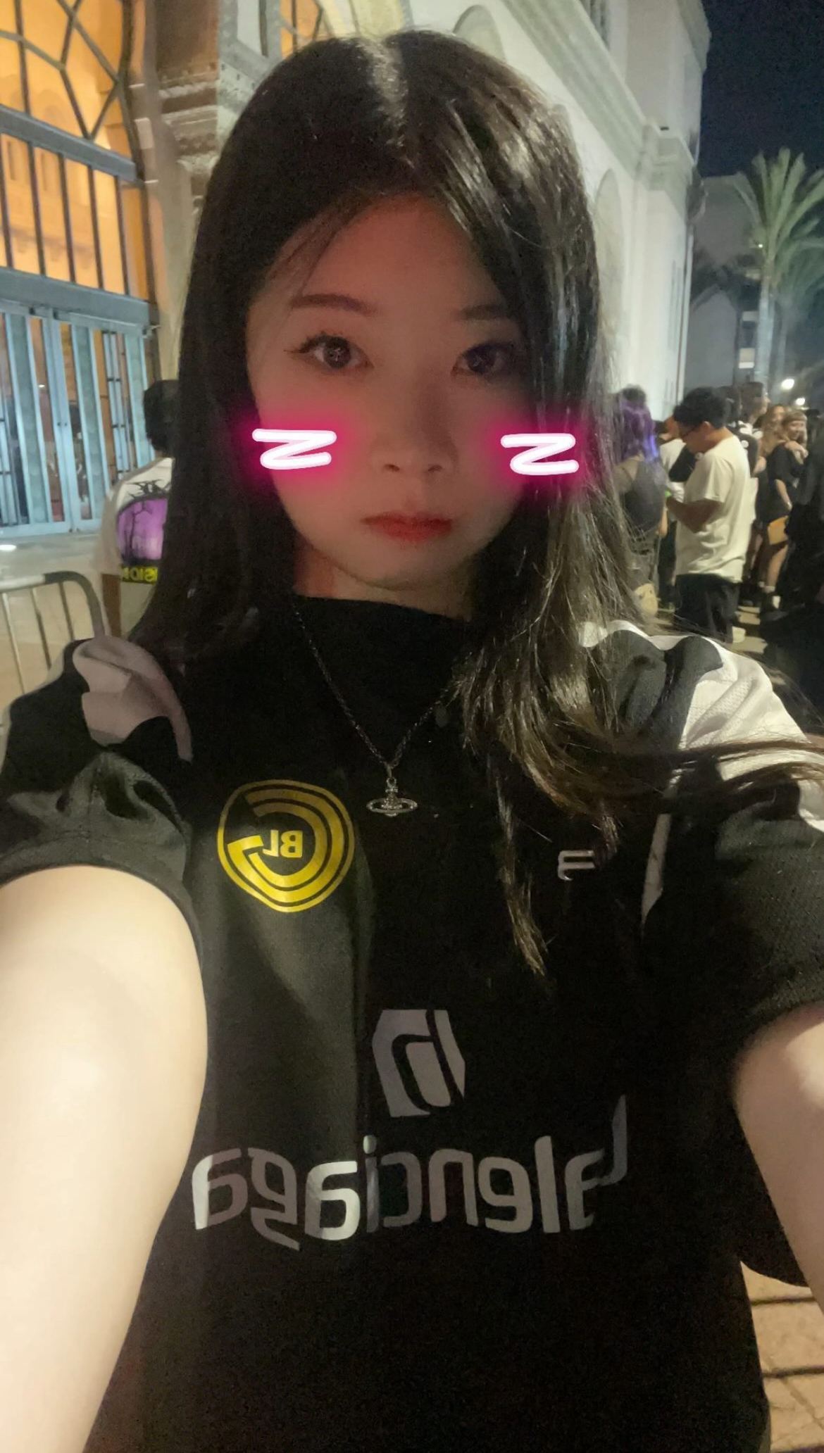 Selfie of Natasha with cartoon blush